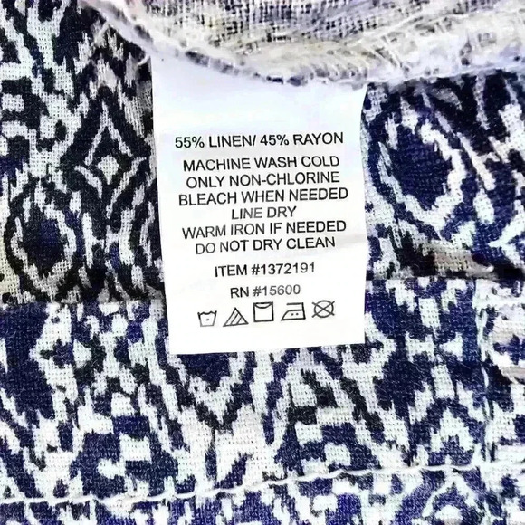 ✨Like New✨ Briggs Linen Blend Pull-On Shorts, Blue & White, Size XS - Picture 4 of 6